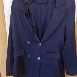 Women's Navy Double-Breasted Blazer and pant set